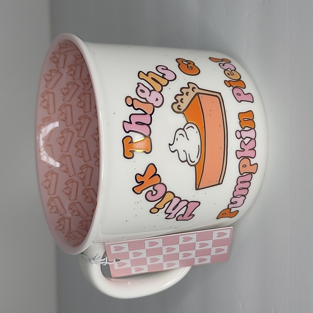 Thick Thighs and Pumpkin Pies Large Mug by Seeds and Sunshine